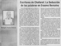 Escritores de Chañaral, la seducción de las palabras en Erasmo Bernales