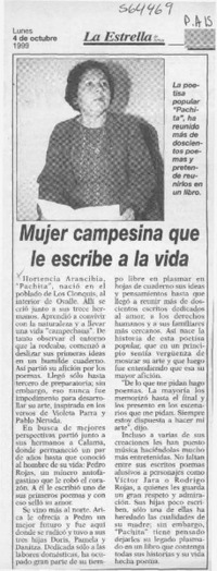 Mujer campesina que le escribe a la vida  [artículo]