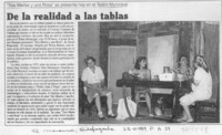 De la realidad a las tablas