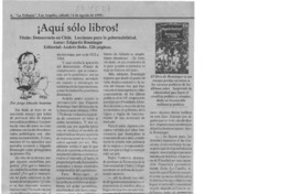 ¡Aquí sólo libros!  [artículo] Jorge Abasolo