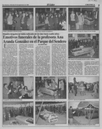 Emotivos funerales de la profesora Ana Aranda González en el Parque del Sendero