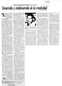 Desarrollo y antidesarrollo de la creatividad  [artículo] Salvattori Coppola