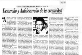Desarrollo y antidesarrollo de la creatividad  [artículo] Salvattori Coppola