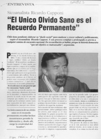"El único olvido sano es el recuerdo permanente"  [artículo] M. Sagredo
