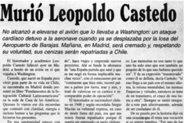 Murió Leopoldo Castedo