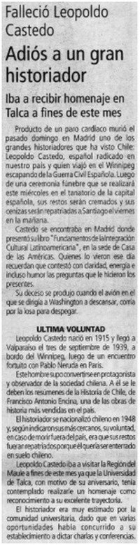 Adiós a un gran historiador