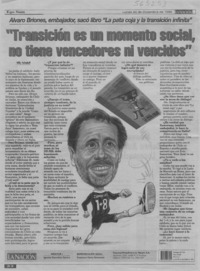 "Transición es un momento social , no tiene vencedores ni vencidos"  [artículo] Willy Haltenhoff
