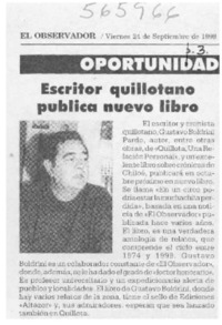 Escritor quillotano publica nuevo libro  [artículo]