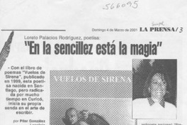 "En la sencillez está la magia"  [artículo]