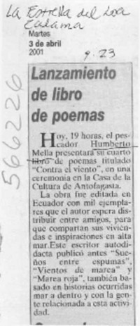 Lanzamiento de libro de poemas