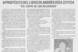 A propósito del libro de Andrés Ríos Zepeda  [artículo]