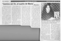 "Camino sin fin, el sueño de María"
