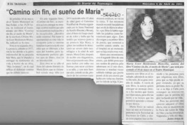 "Camino sin fin, el sueño de María"