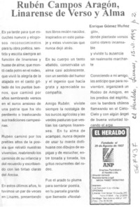 Rubén Campos Aragón, Linarense de verso y alma
