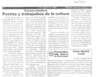 Poetisa y trabajadora de la cultura