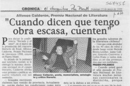 "Cuando dicen que tengo obra escasa, cuenten"