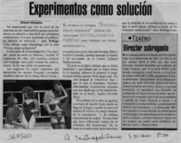 Experimentos como solución  [artículo] Ximena Villanueva