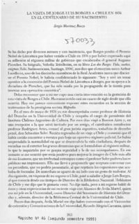 La visita de Jorge Luis Borges a Chile en 1976 en el centenario de su nacimiento