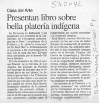Presentan libro sobre bella platería indígena
