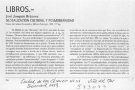 Libros Globalización cultural y posmodernidad  [artículo]