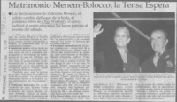 Matrimonio Menem-Bolocco, la tensa espera
