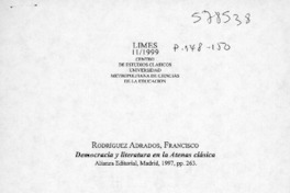 Democracia y literatura en la Atenas clásica  [artículo] Andrés Covarrubias Correa