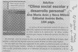 "Clima social escolar y desarrollo personal"