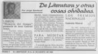 De literatura y otras cosas olvidadas