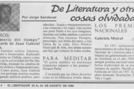 De literatura y otras cosas olvidadas