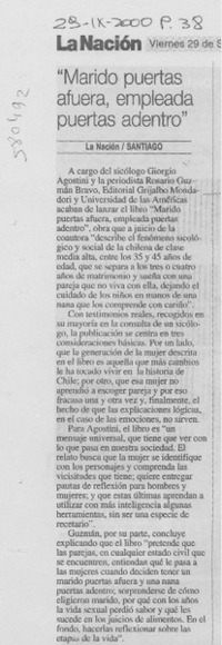 "Marido puertas afuera, empleada puertas adentro"