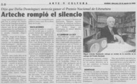 Arteche rompió el silencio