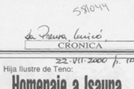 Homenaje a Isaura Abrigo Valenzuela