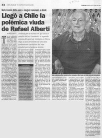 Llegó a Chile la polémica viuda de Rafael Alberti