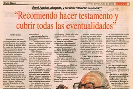 "Recomiendo hacer testamento y cubrir todas las eventualidades"