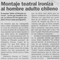 Montaje teatral ironiza al hombre adulto chileno