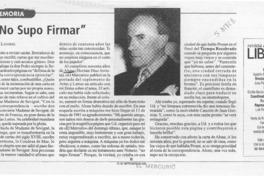 "No supo firmar"  [artículo] Luis Sánchez Latorre