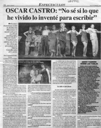 Oscar Castro: "No sé si lo que he vivido lo inventé para escribir"  [artículo] Constanza León