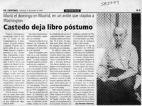 Castedo deja libro póstumo  [artículo]