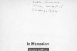 In memoriam  [artículo] Isabel Gómez