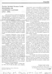 Despedida de Leopoldo Castedo  [artículo] Norman Cortés Larrieu