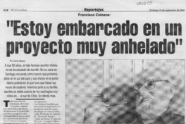 "Estoy embarcado en un proyecto muy anhelado"  [artículo] Carla Mosso