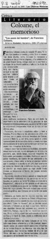 Coloane el memorioso  [artículo] Javier Aspurúa