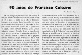 90 años de Francisco Coloane