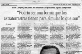 "Podría ser una forma que los extraterrestres tienen para simular lo que son"  [artículo] Willy Haltenhoff