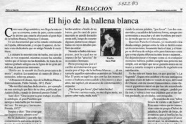 El hijo de la ballena blanca  [artículo] Sara Vial