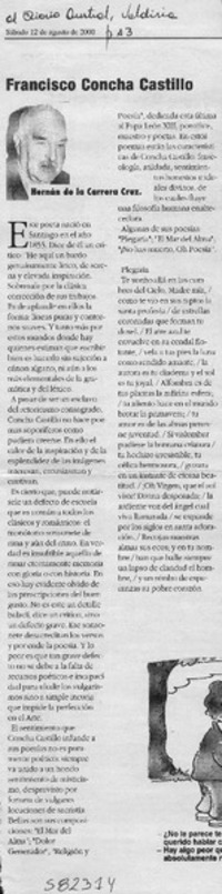 Francisco Concha Castillo  [artículo] Hernán de la Carrera Cruz