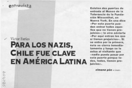 Para los nazis, Chile fue clave en América Latina  [artículo] Ximena Póo