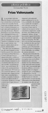 Frías Valenzuela  [artículo] Guillermo Tejeda