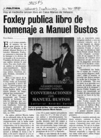 Foxley publica libro de homenaje a Manuel Bustos  [artículo] Vicky Abarca