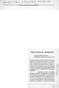 Breve historia del psicoanálisis  [artículo] Juan Dittborn Santa Cruz